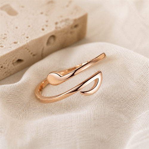 Bague réglable motif musical — Or rose — vue 1