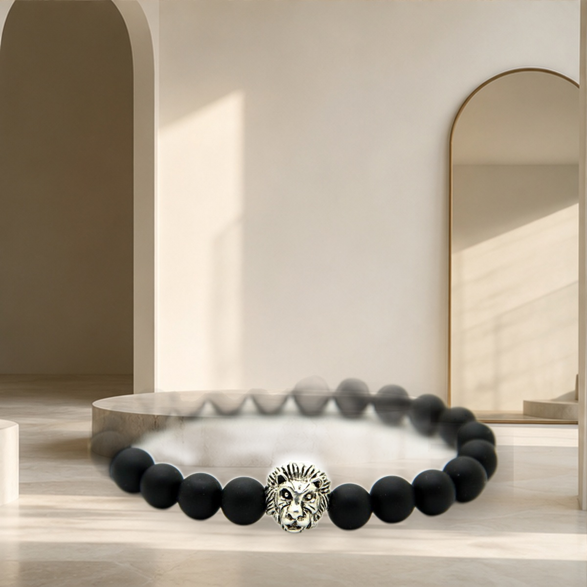 Bracelet tête de lion — Argenté A — vue 2