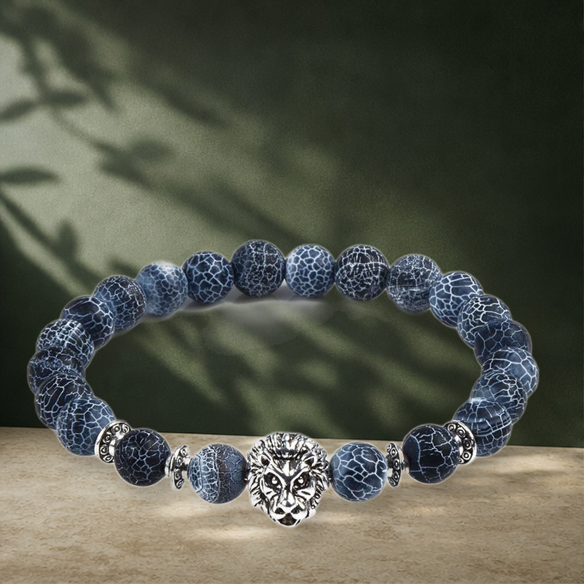 Bracelet tête de lion — Argenté — vue 4