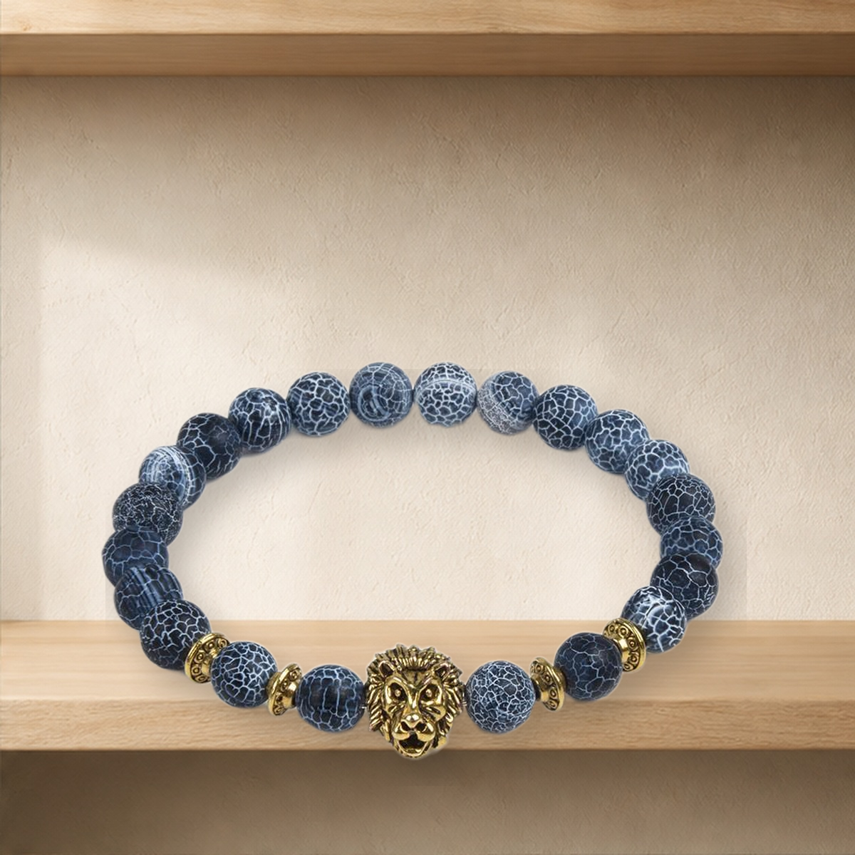Bracelet tête de lion — Doré — vue 13