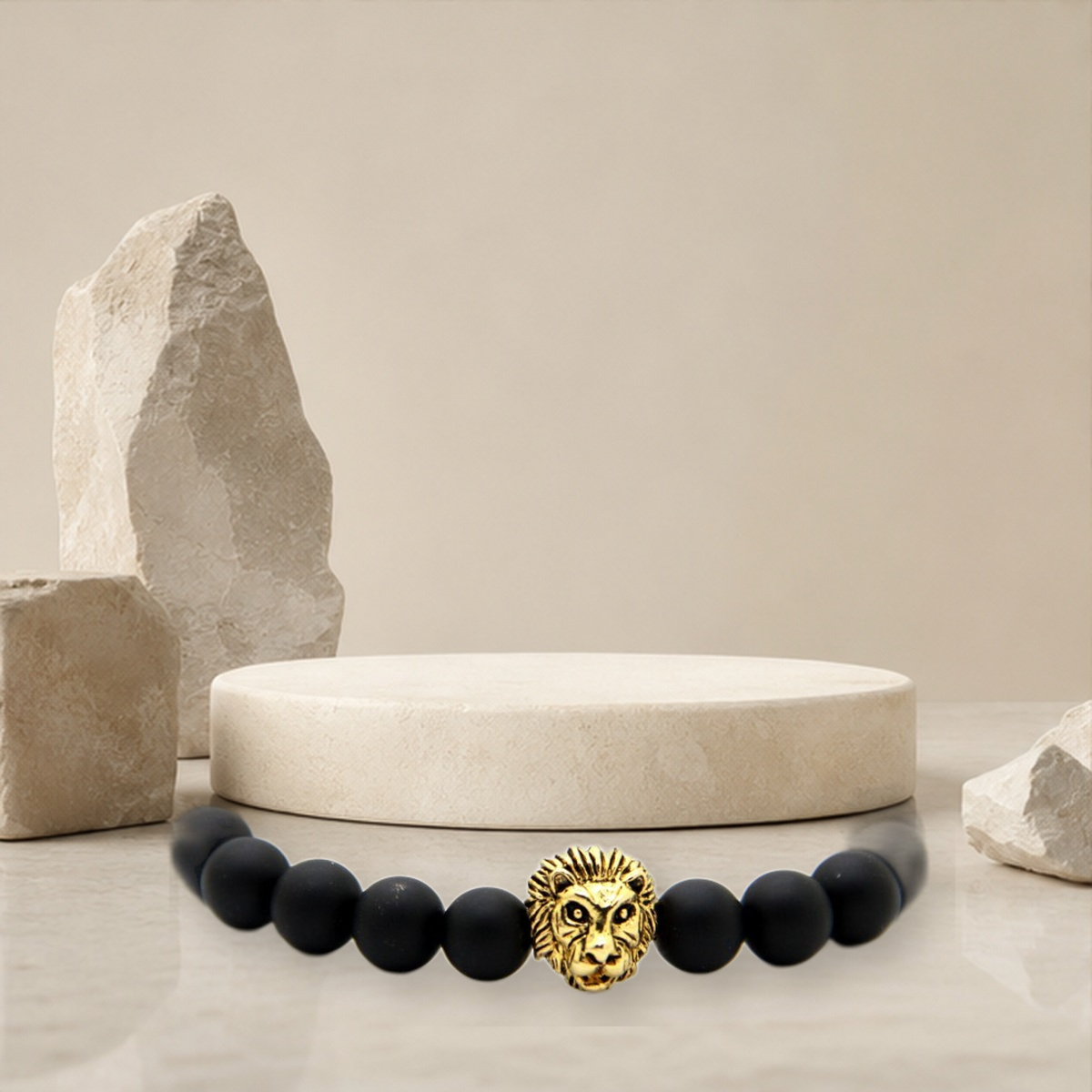 Bracelet tête de lion — Doré A — vue 14