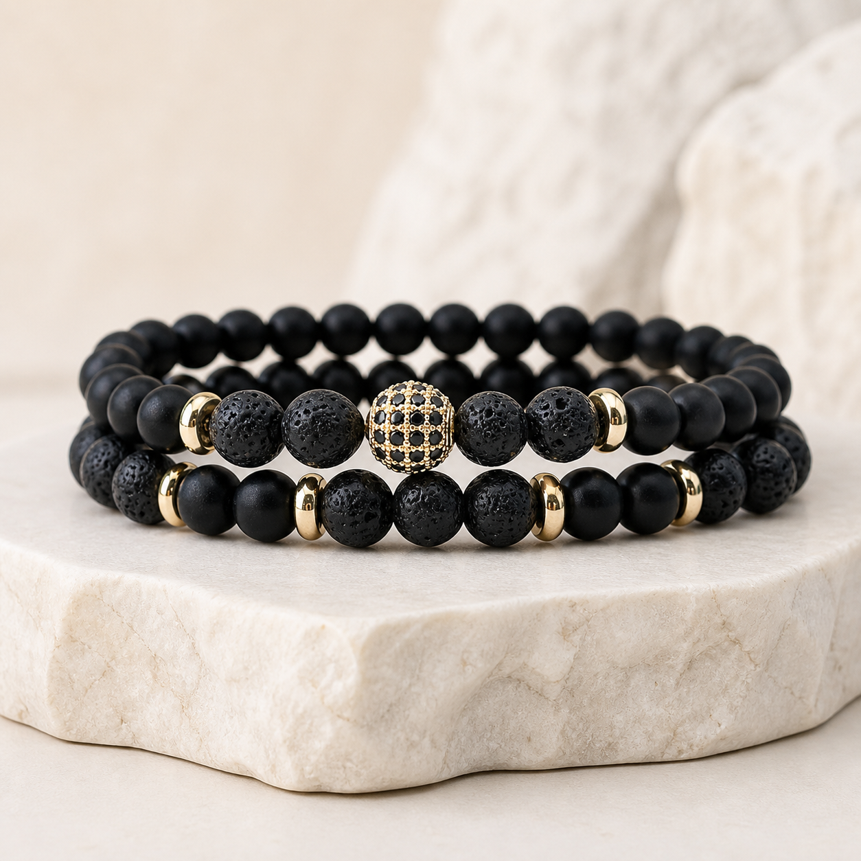 Ensemble de bracelets pierre et zircon — Visuel principal Olvyra — vue 1