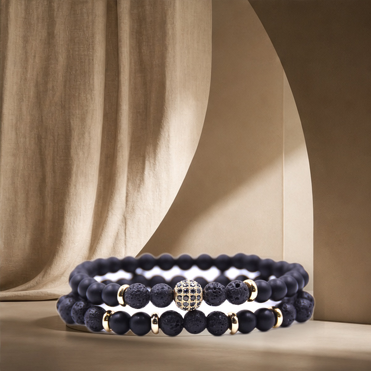 Ensemble de bracelets pierre et zircon — 6style — vue 2