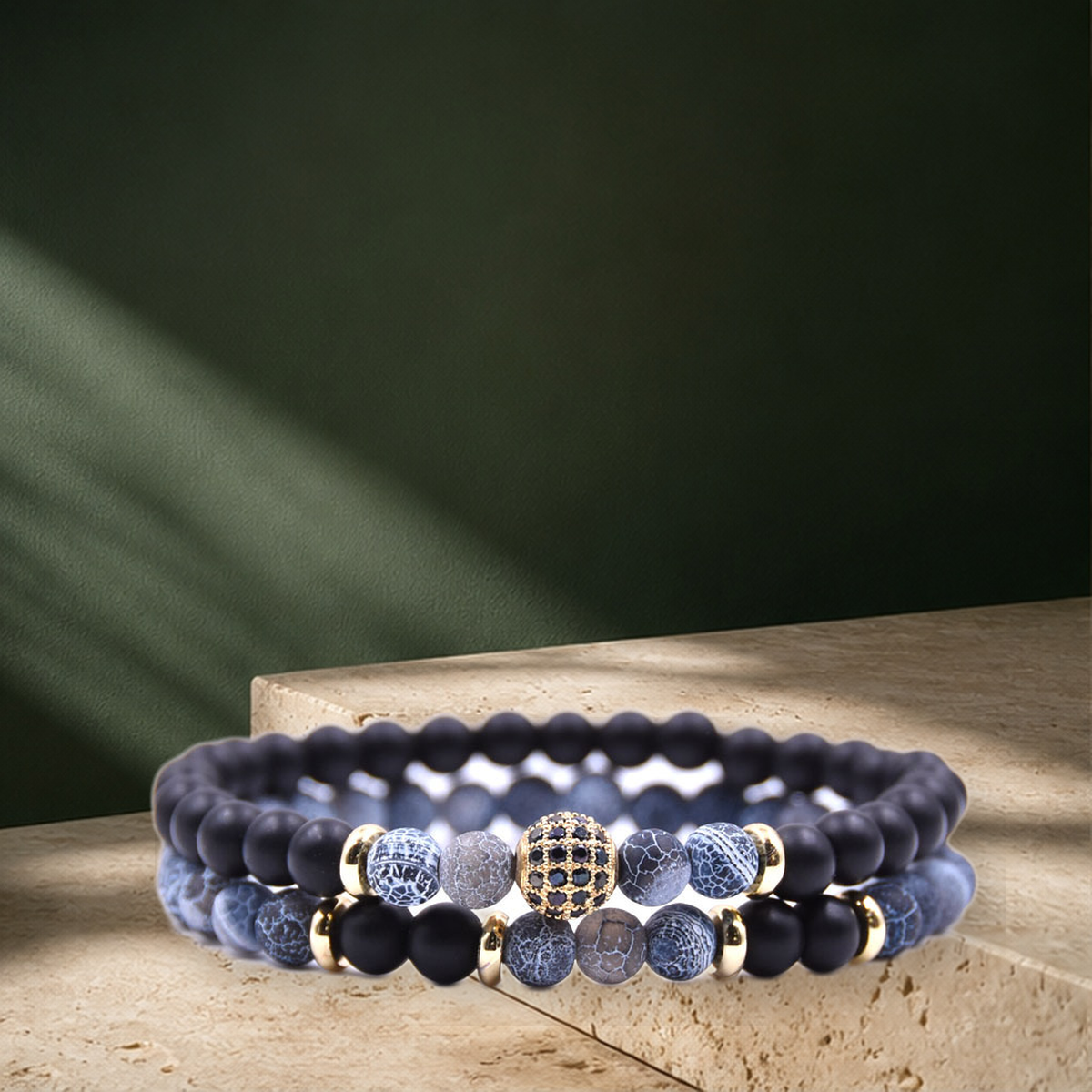 Ensemble de bracelets pierre et zircon — 8style — vue 3