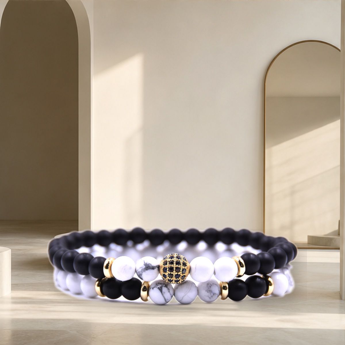 Ensemble de bracelets pierre et zircon — 3style — vue 5