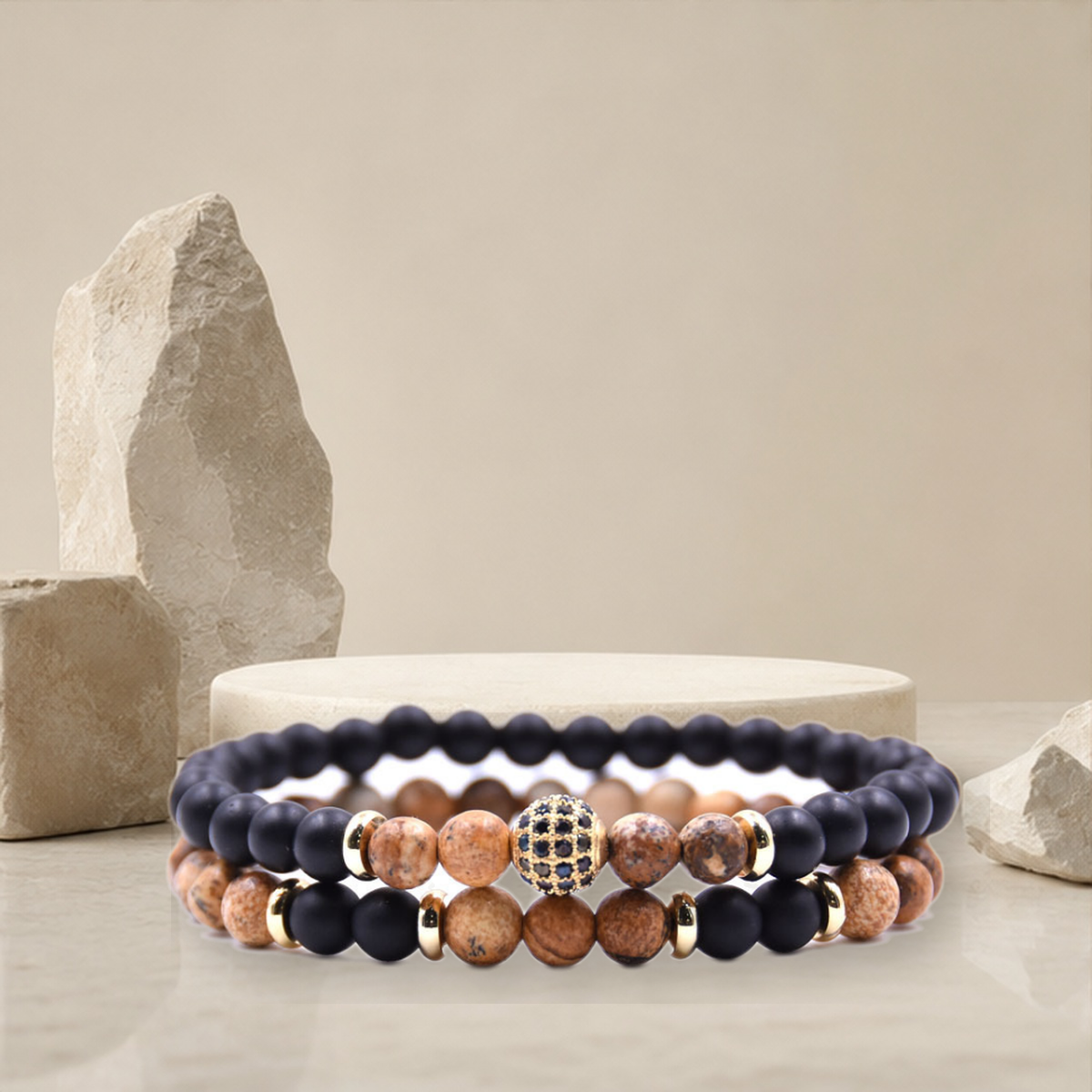 Ensemble de bracelets pierre et zircon — 1style — vue 9
