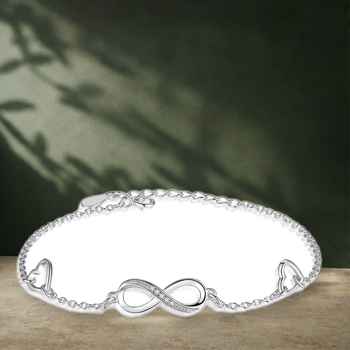 Bracelet infini ajustable en argent 925 — Love-925 Argenté — vue 4
