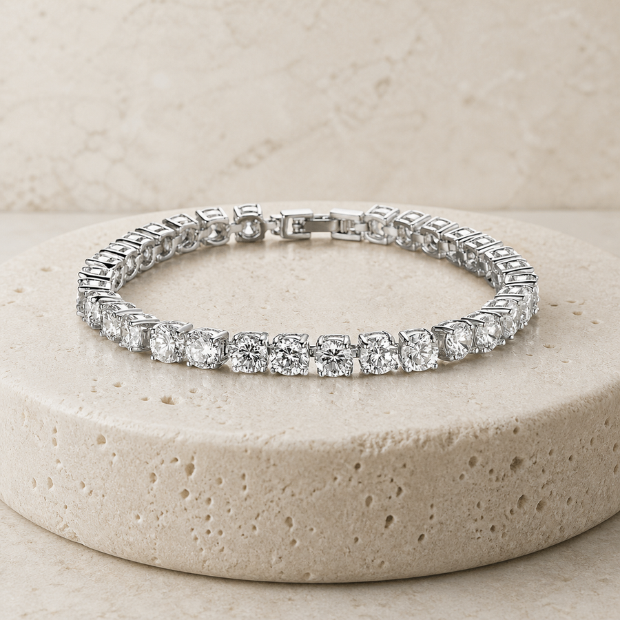 Bracelet tennis à strass — Argenté — vue 1