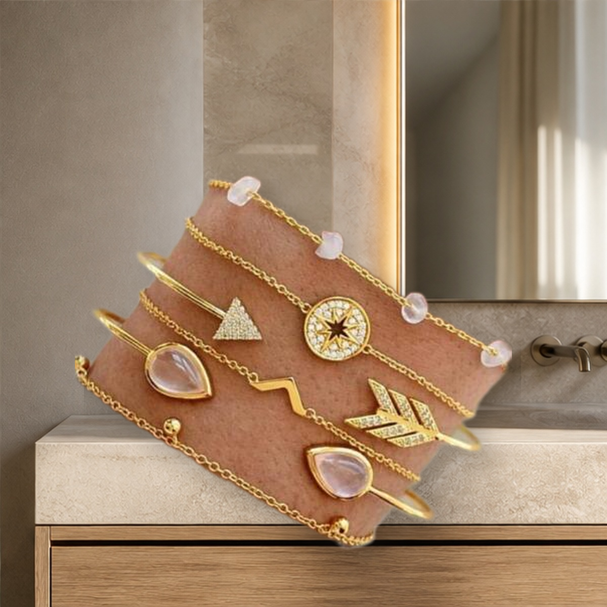 Parure bracelet et chaîne de cheville perlée — 7 style — vue 10