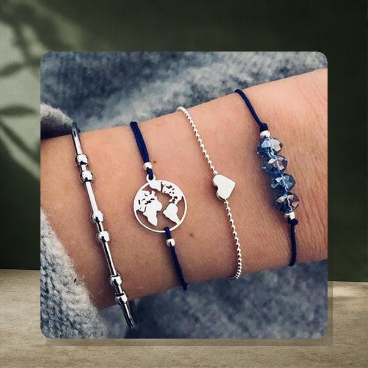 Parure bracelet et chaîne de cheville perlée — 16 style — vue 11