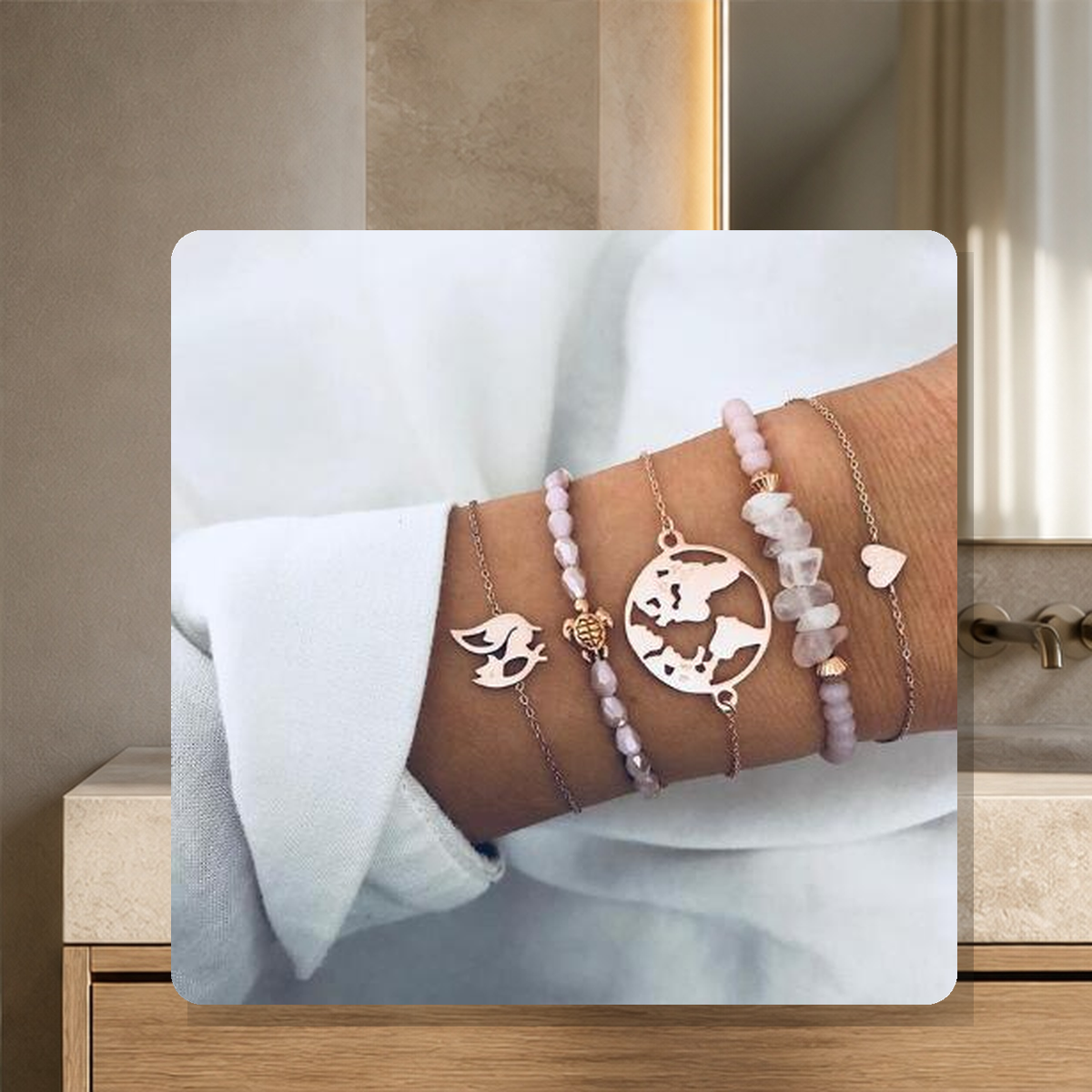 Parure bracelet et chaîne de cheville perlée — 2style — vue 18
