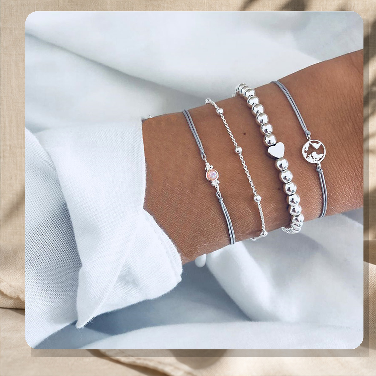 Parure bracelet et chaîne de cheville perlée — 25Style — vue 24