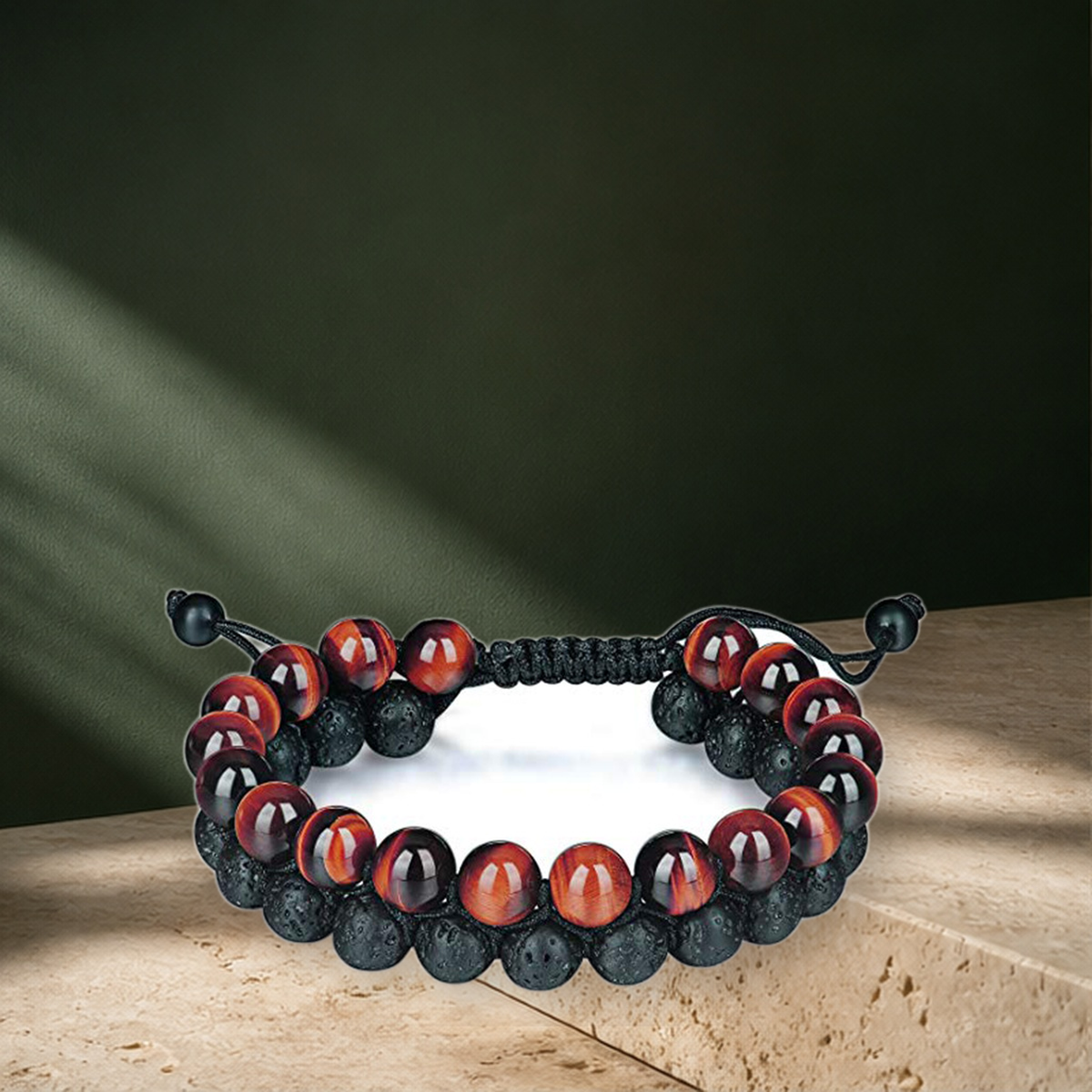 Duo de bracelets œil-de-tigre et agate — D — vue 2