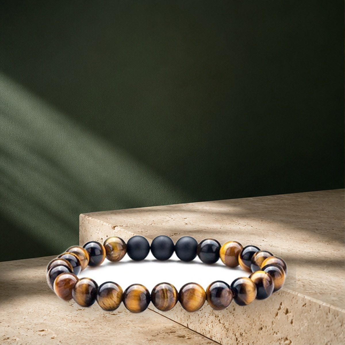 Duo de bracelets œil-de-tigre et agate — T — vue 10
