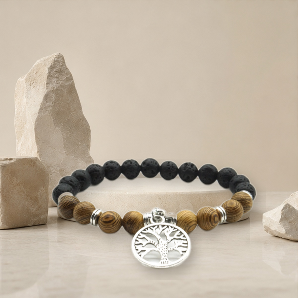 Bracelet cordon rouge arbre de vie — Wood — vue 6