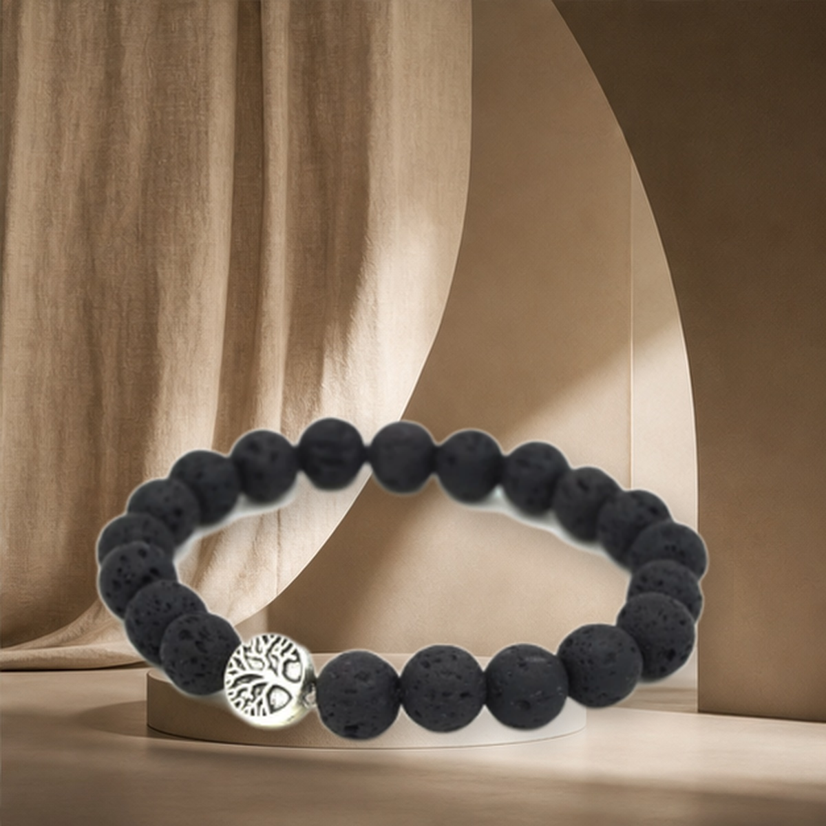Bracelet cordon rouge arbre de vie — Noir Version — vue 7