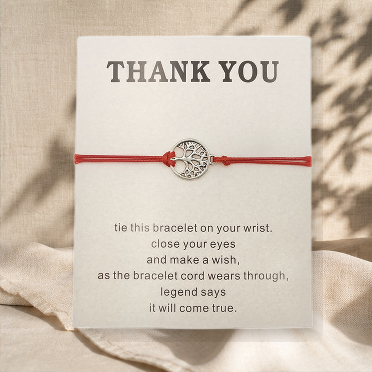 Bracelet cordon rouge arbre de vie — Rouge — vue 9