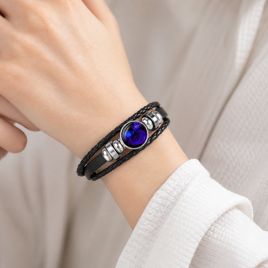 Bracelet tressé signe du zodiaque — Verseau — vue 1