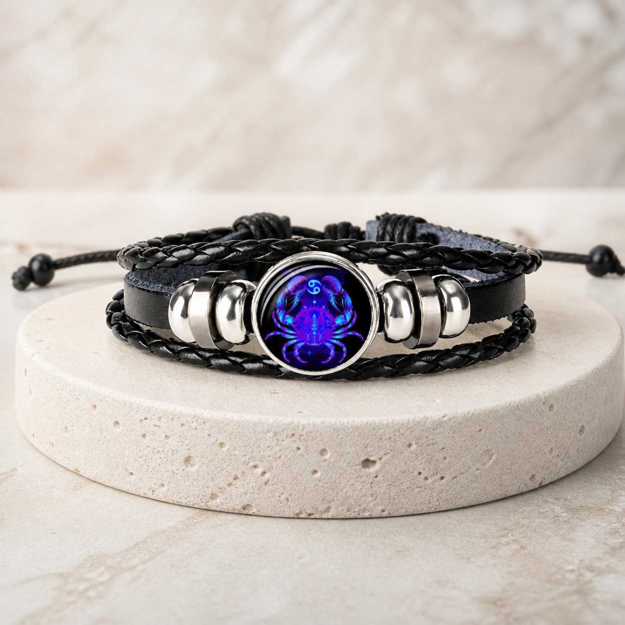 Bracelet tressé signe du zodiaque — Cancer — vue 2