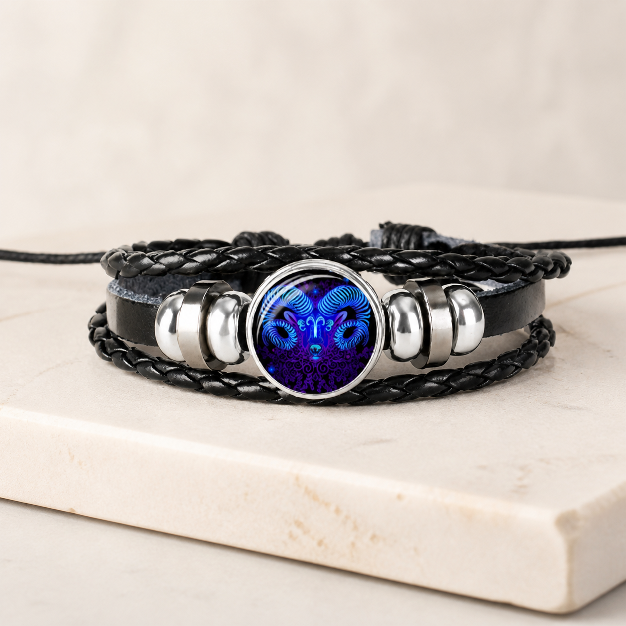 Bracelet tressé signe du zodiaque — Bélier — vue 4
