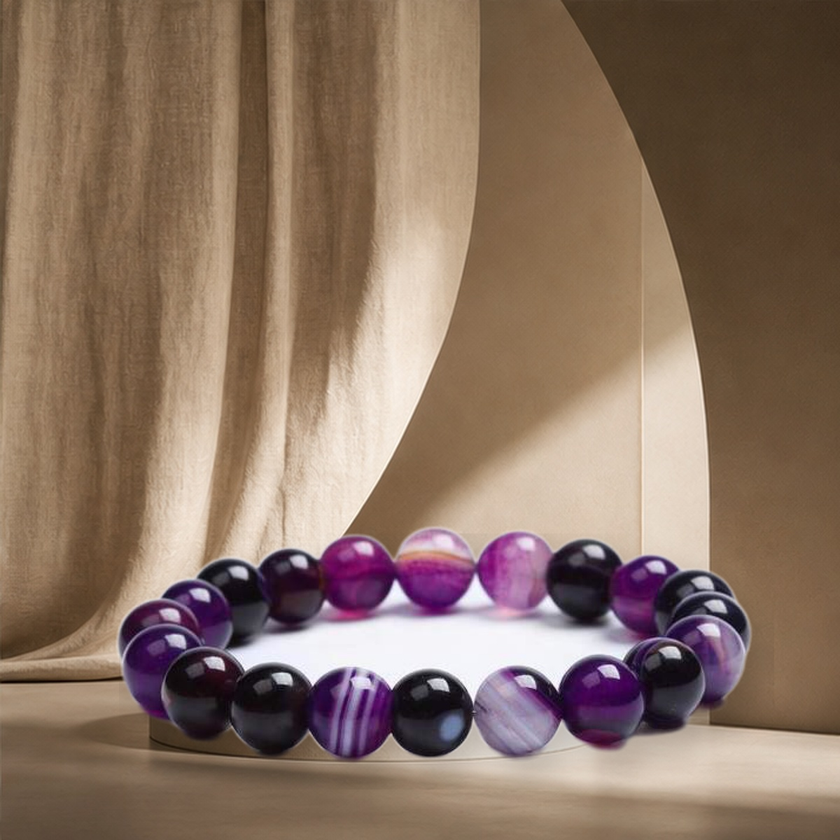 Bracelet en pierre violette — Violet — vue 3