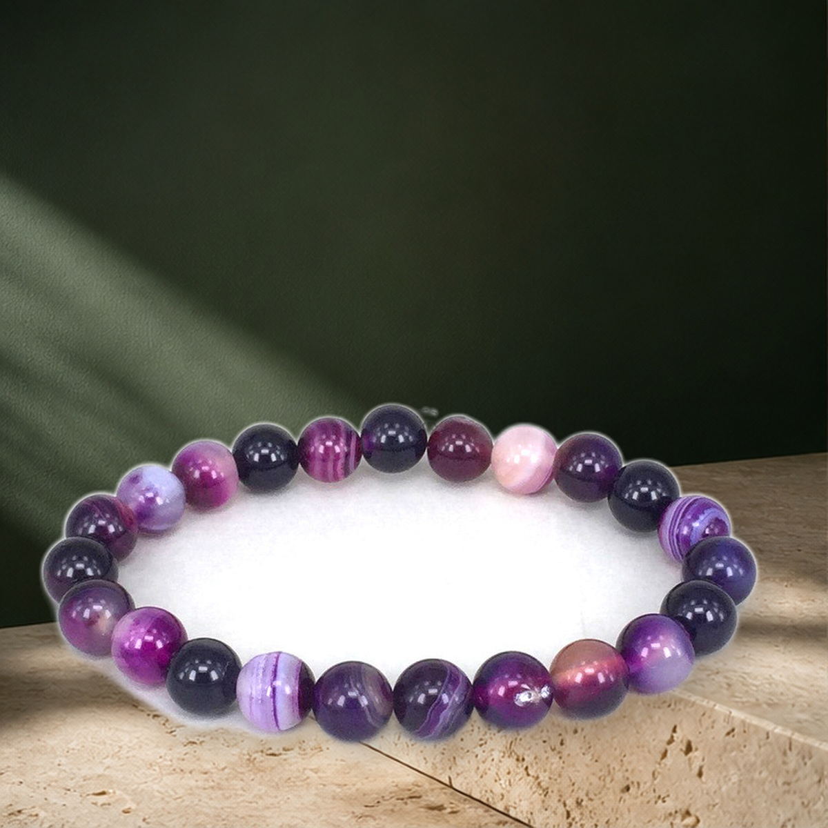Bracelet en pierre violette — Purple10mm — vue 4
