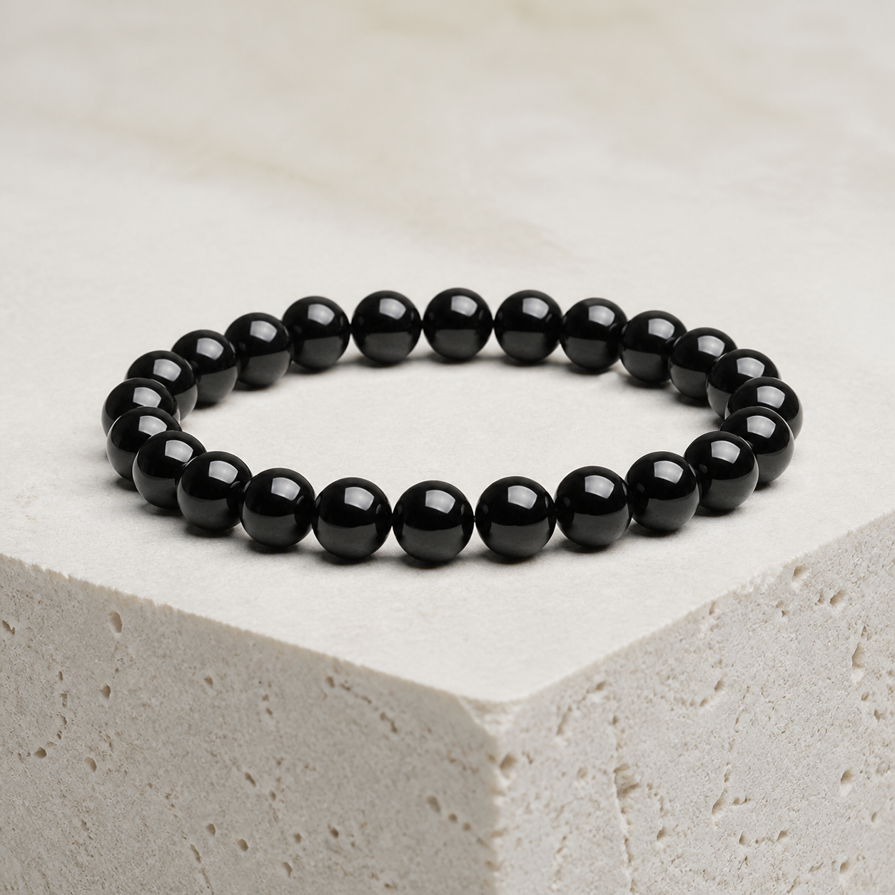 Bracelet en agate noire à perles — Perles 10 mm — vue 2