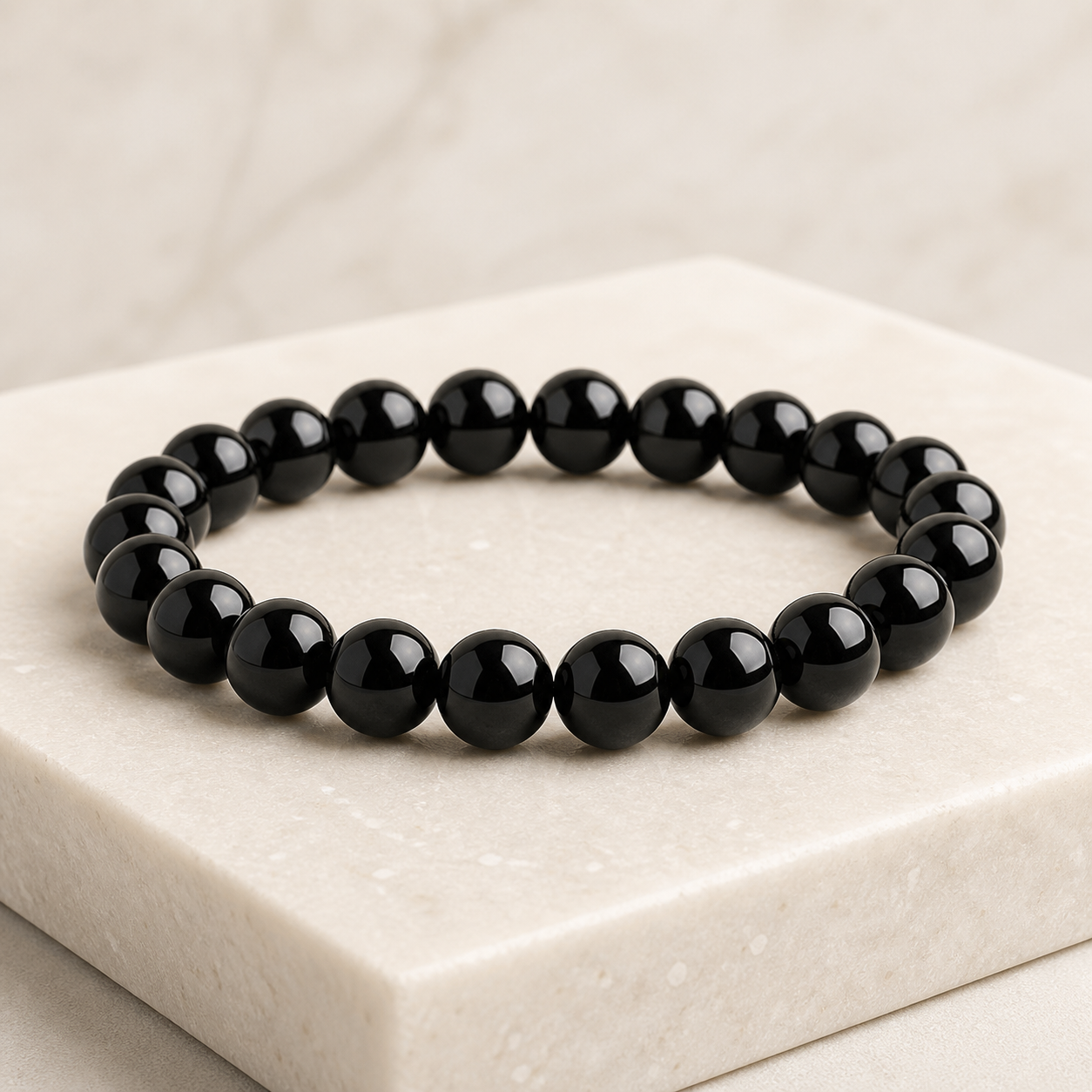 Bracelet en agate noire à perles — Perles 10 mm — vue 4