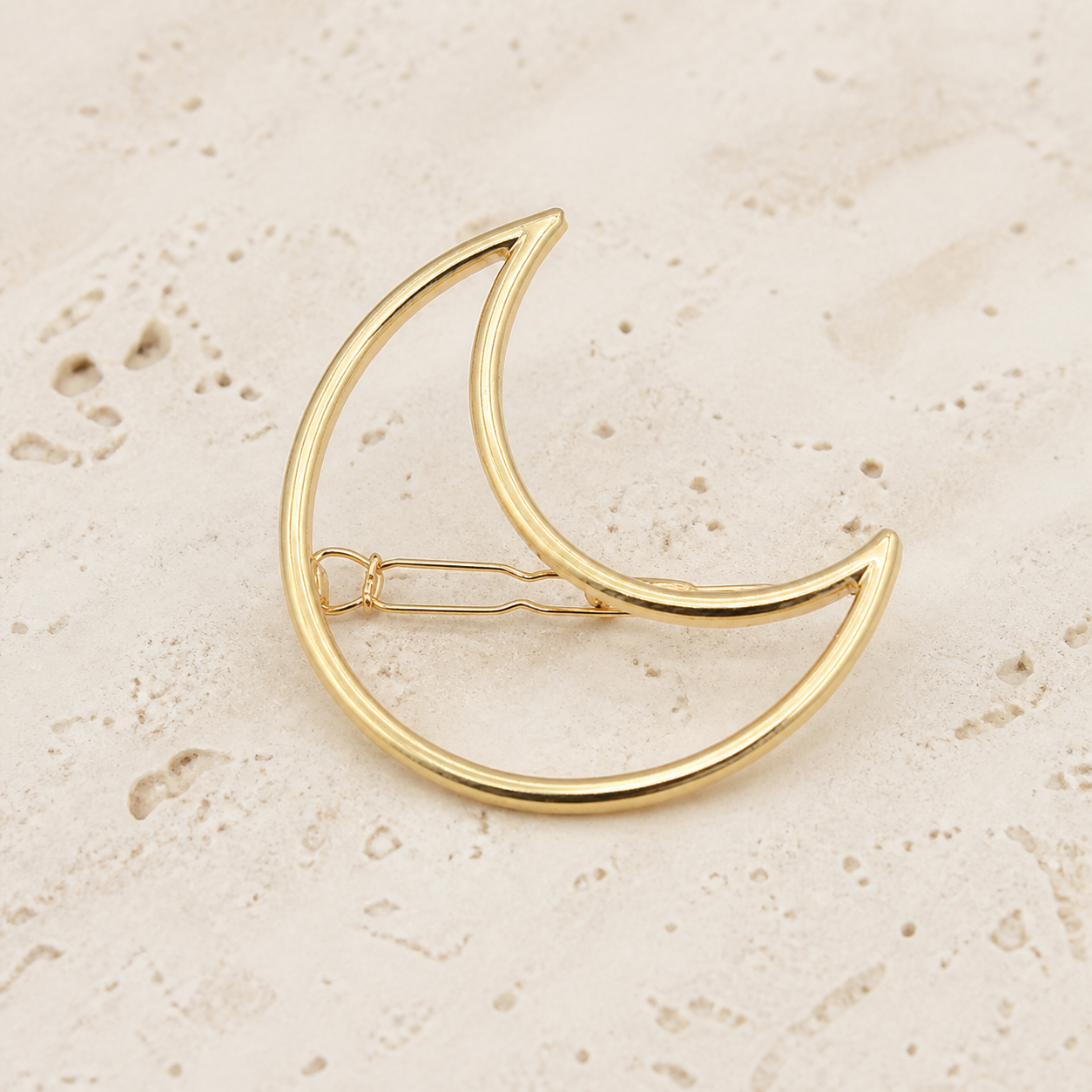 Épingle à cheveux lune minimaliste — gold-moon — vue 3