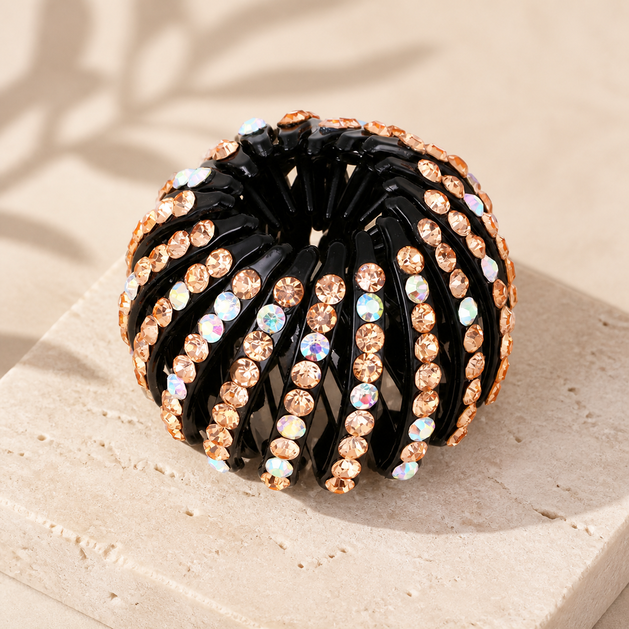 Barrette boule à strass pour queue-de-cheval — Champagne — vue 5