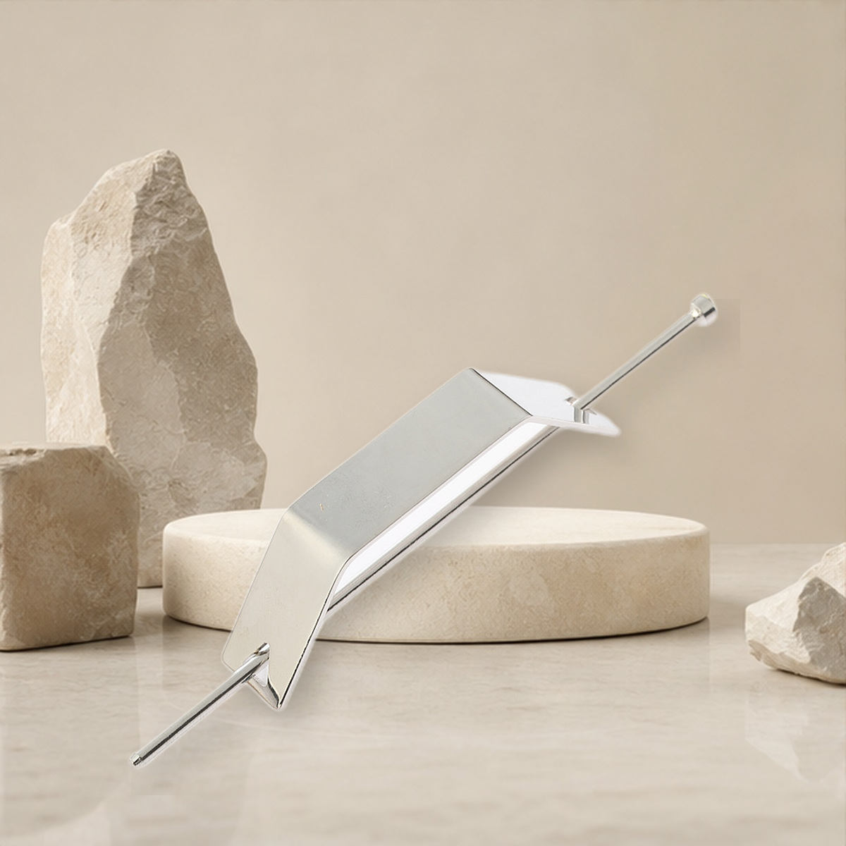 Épingle à cheveux géométrique en métal — Argenté Hairpin — vue 2