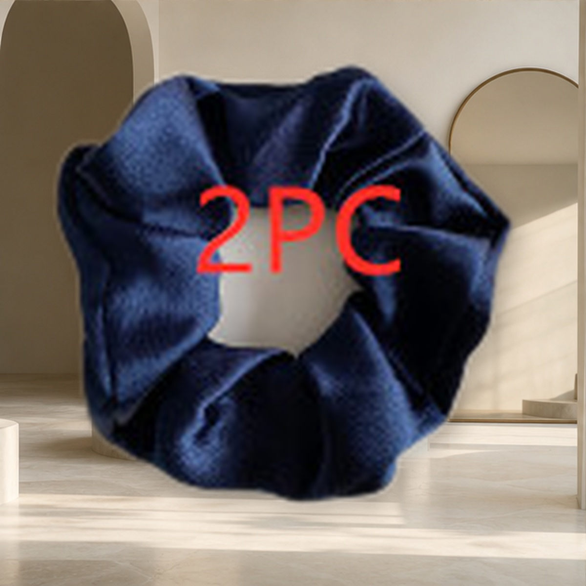 Chouchou satiné rétro — Navy Blue2PC — vue 4