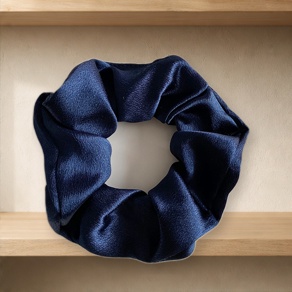 Chouchou satiné rétro — Navy Bleu — vue 7