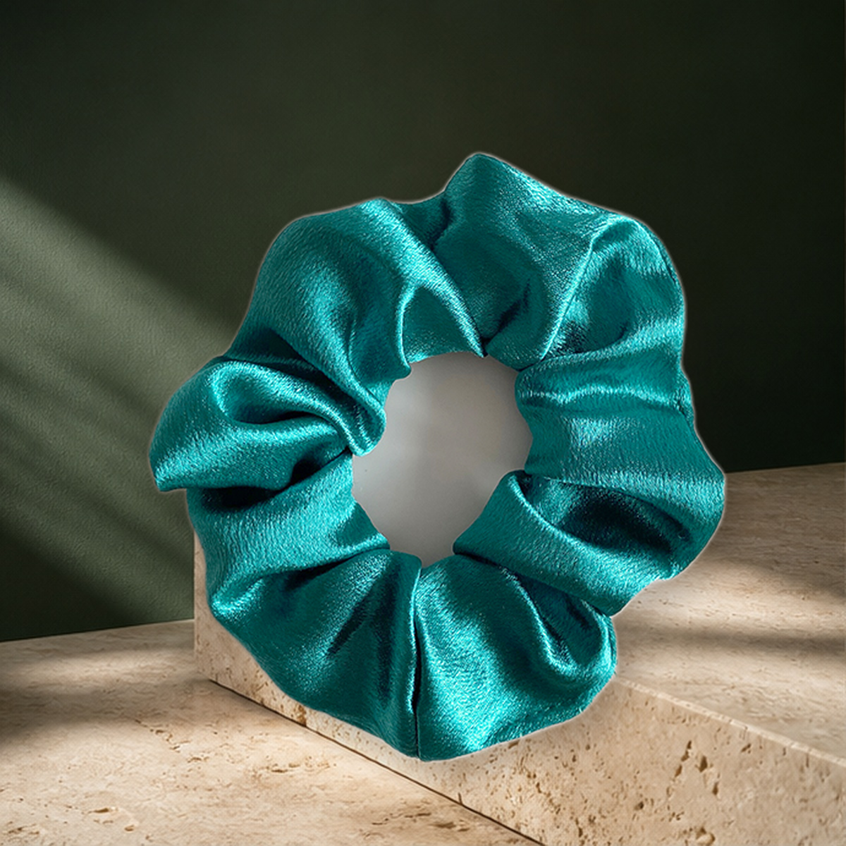 Chouchou satiné rétro — Bleu — vue 18