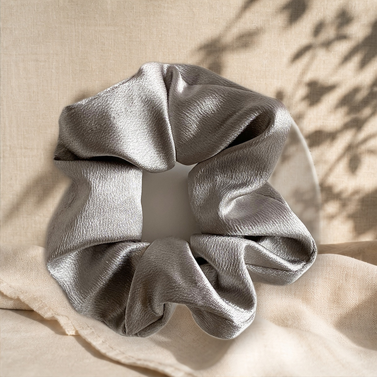 Chouchou satiné rétro — Gris — vue 19