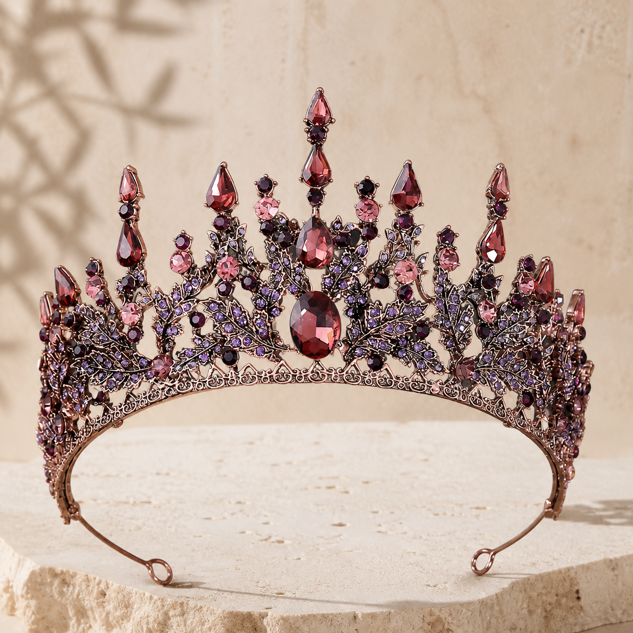 Diadème fin orné de cristaux — Violet — vue 1