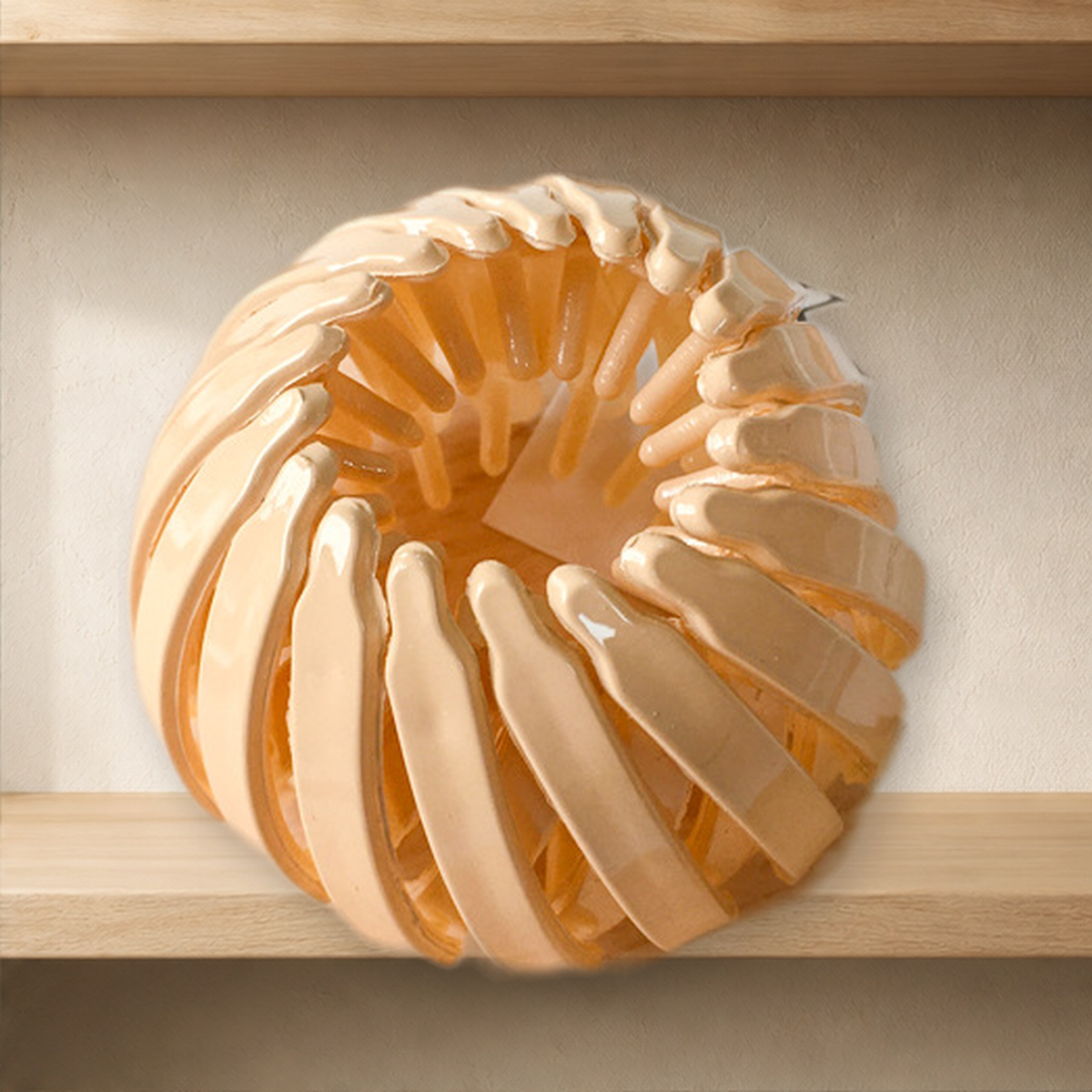Pince chignon ronde en acétate — Jaune — vue 7