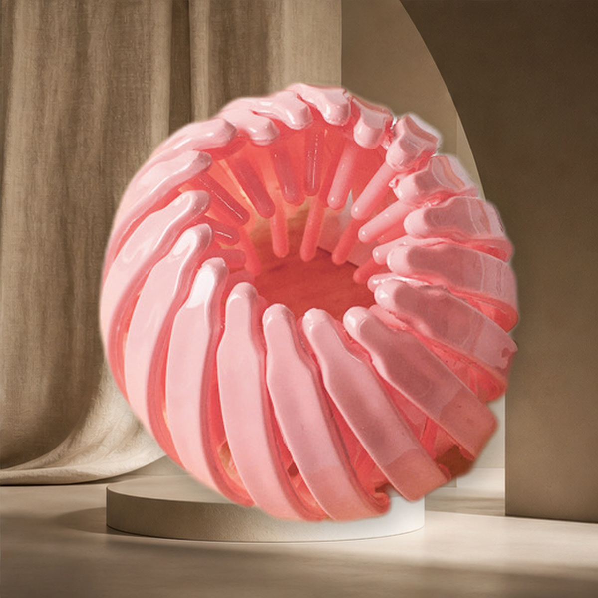 Pince chignon ronde en acétate — Rose — vue 9