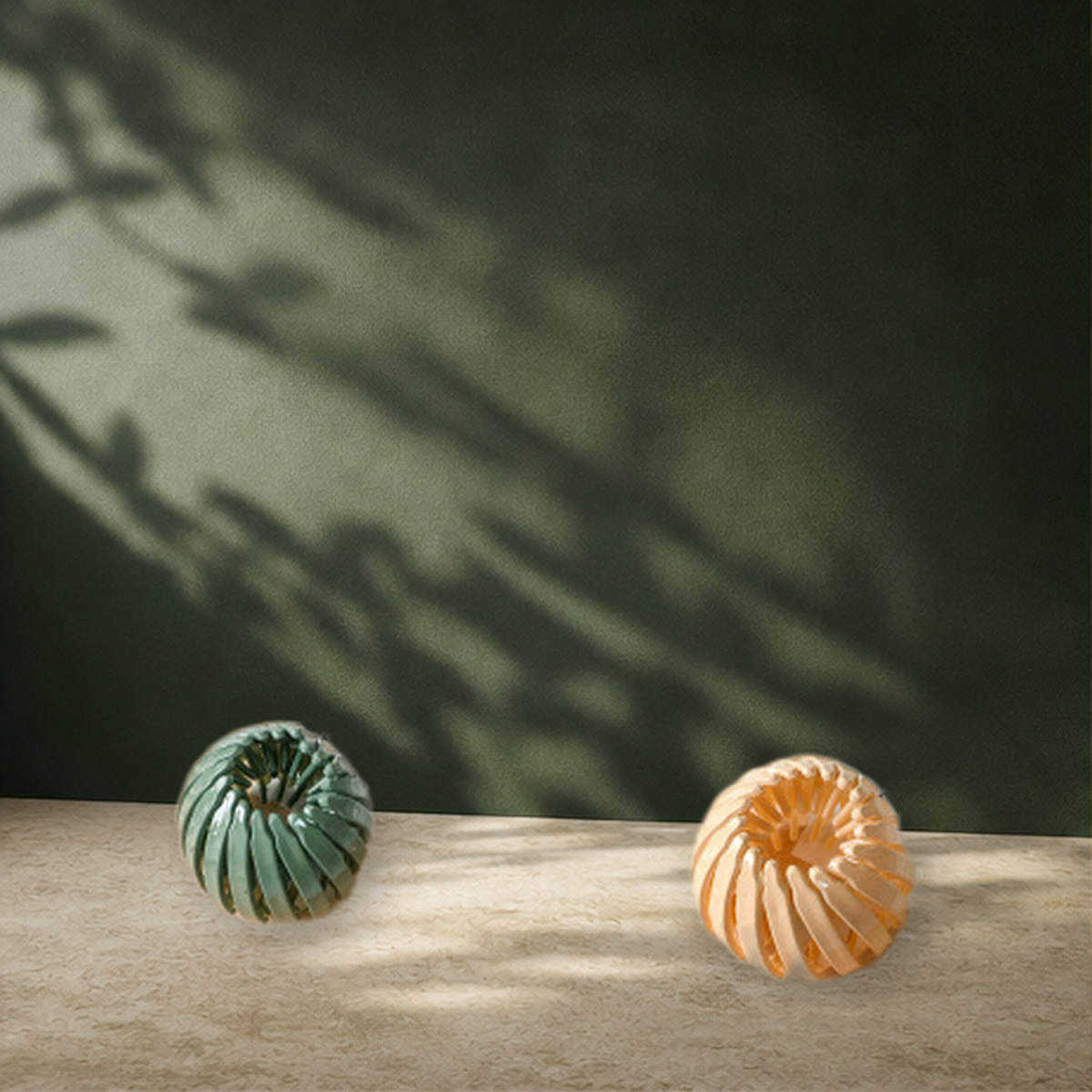 Pince chignon ronde en acétate — Jaune and Vert — vue 14