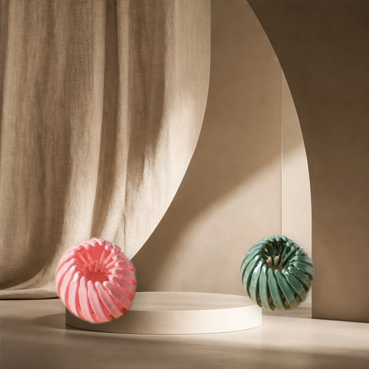 Pince chignon ronde en acétate — Vert and Rose — vue 17