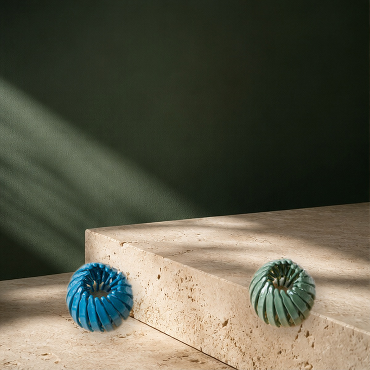 Pince chignon ronde en acétate — Vert and Dark Bleu — vue 18