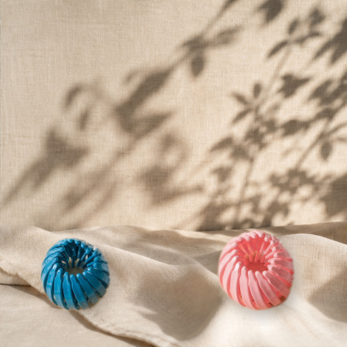 Pince chignon ronde en acétate — Rose and Dark Bleu — vue 19