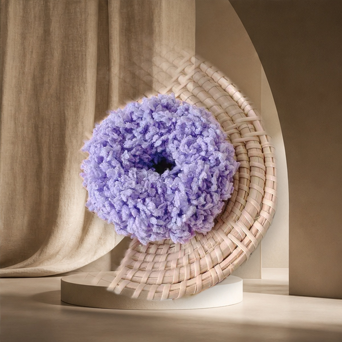 Élastique à cheveux lumineux en peluche — Violet — vue 5