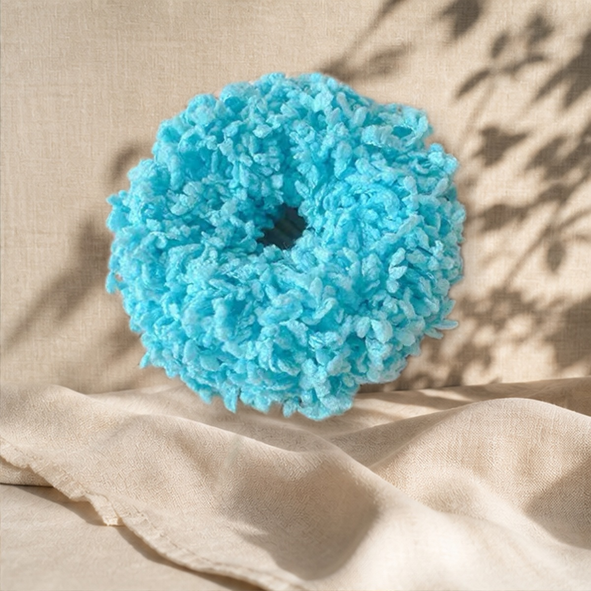 Élastique à cheveux lumineux en peluche — Bleu — vue 7