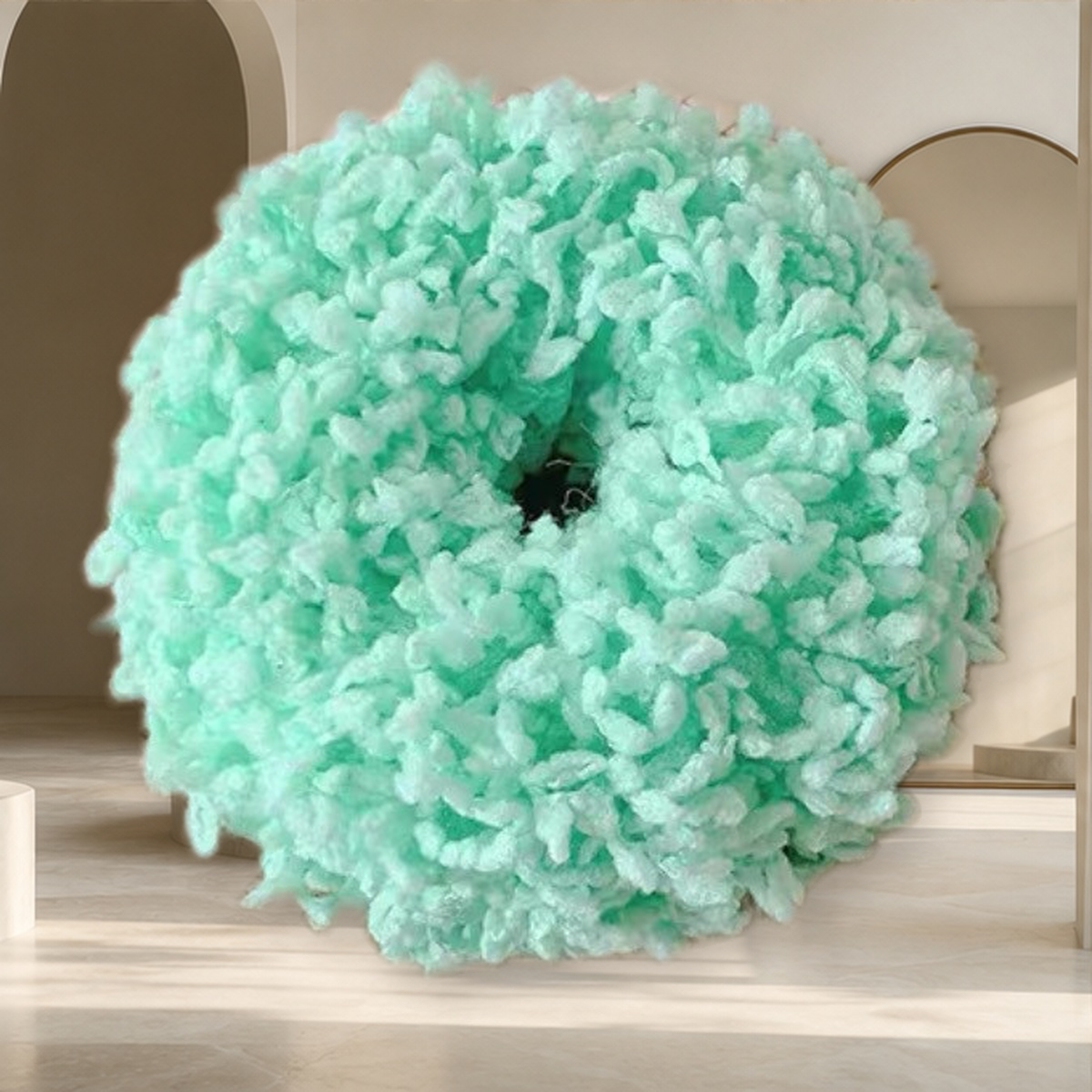 Élastique à cheveux lumineux en peluche — Vert — vue 8