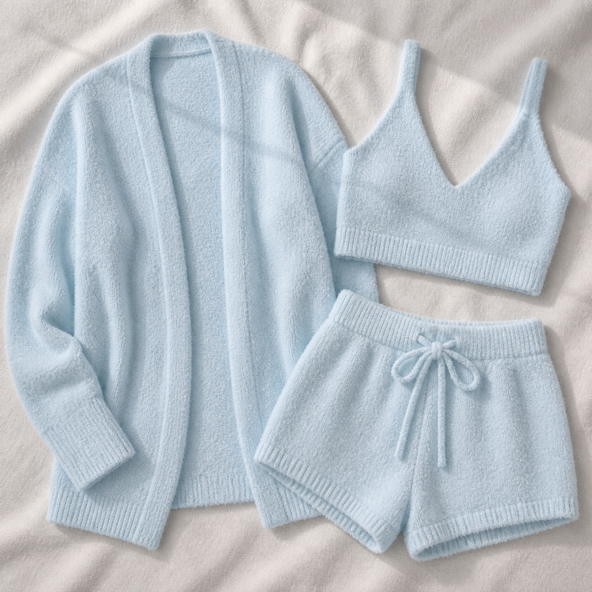 Soft knit 3-piece loungewear set