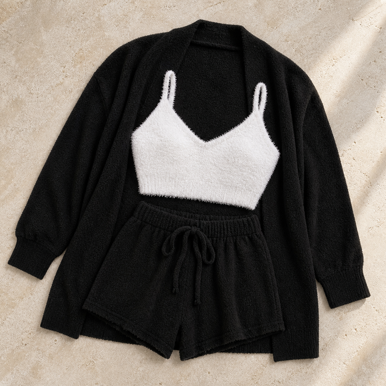 Soft knit 3-piece loungewear set