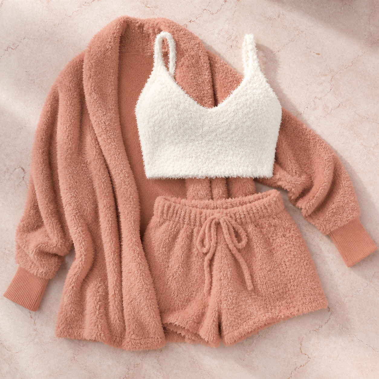 Soft knit 3-piece loungewear set