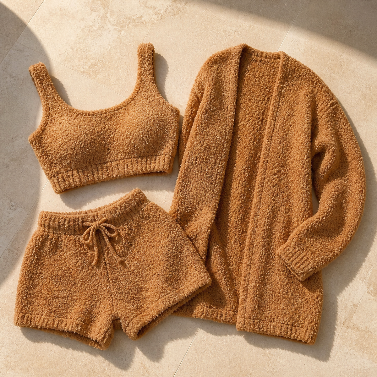 Soft knit 3-piece loungewear set