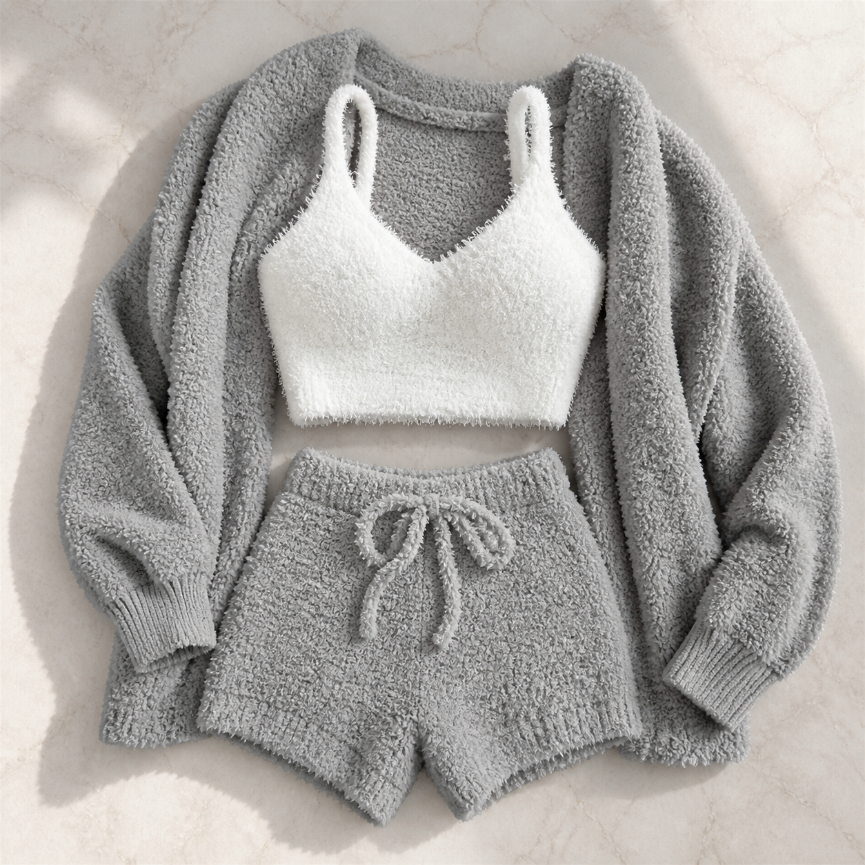 Soft knit 3-piece loungewear set